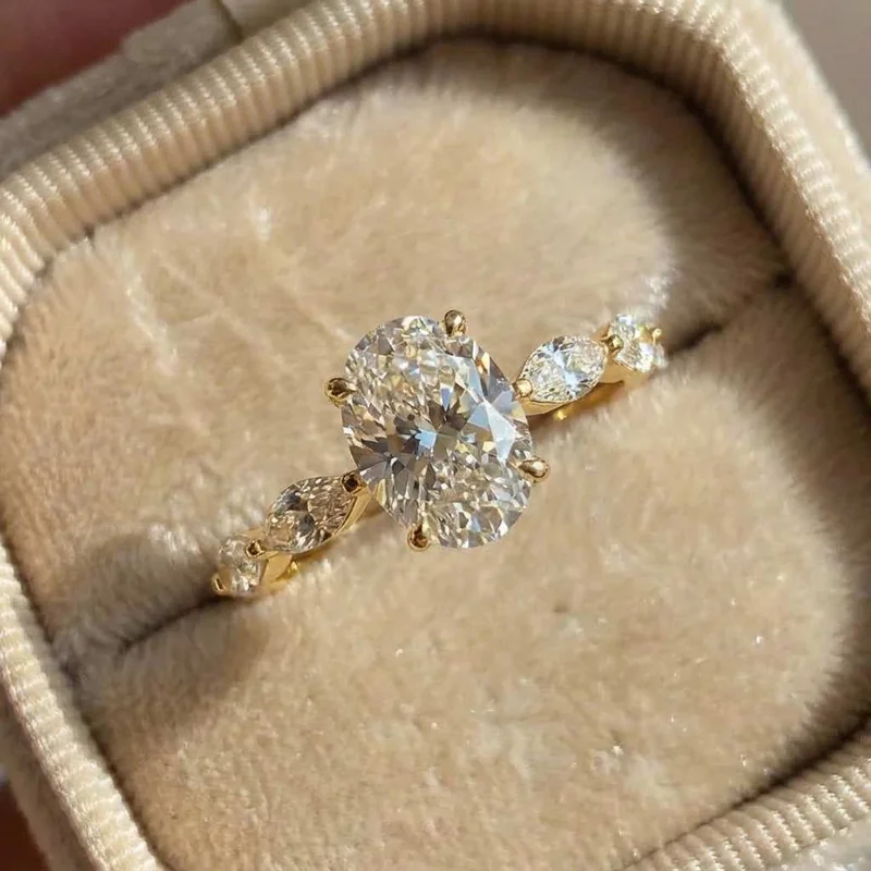 925er Sterlingsilber für Damen, ovale Ringe, Zirkon, zarter Antragsring für Liebhaber, hochwertiger Hochzeitsschmuck, heiß begehrtes Geschenk. – Detail 5
