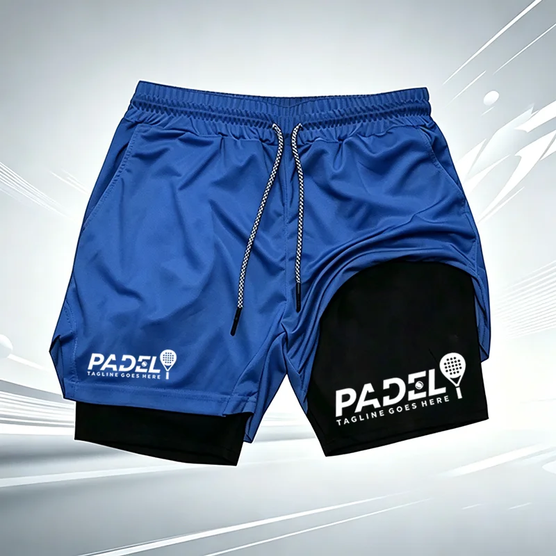Padel Tennis 2-in-1 Performance-Shorts für Herren, schnell trocknende, reibungsarme Kompressions-Liner-Shorts für Sport und Fitnesstraining wx217 – Detail 7
