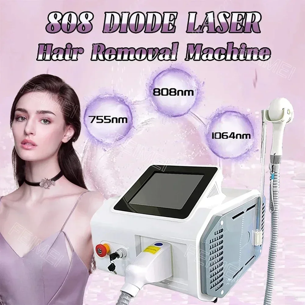 

755 нм 808 нм 1064 нм 3 длины волны диодный лазер для удаления волос с одной ручкой профессиональный 2000 Вт для салона 2024 новые продукты