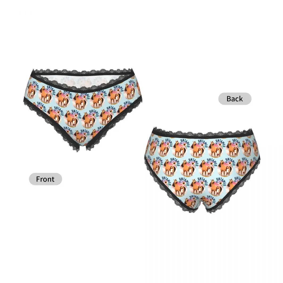 Custom Untamed Spirit Riding Free Panties Briefs Women's Comfort Briefs Underwear Breathable Female Underpants