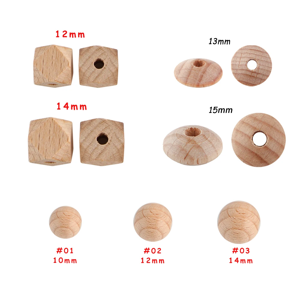 50pcs Natural Lentil Wooden Beads Round Flat Beech Loose Spacer Beads For Jewelry Making DIY Bracelet Natural-Color