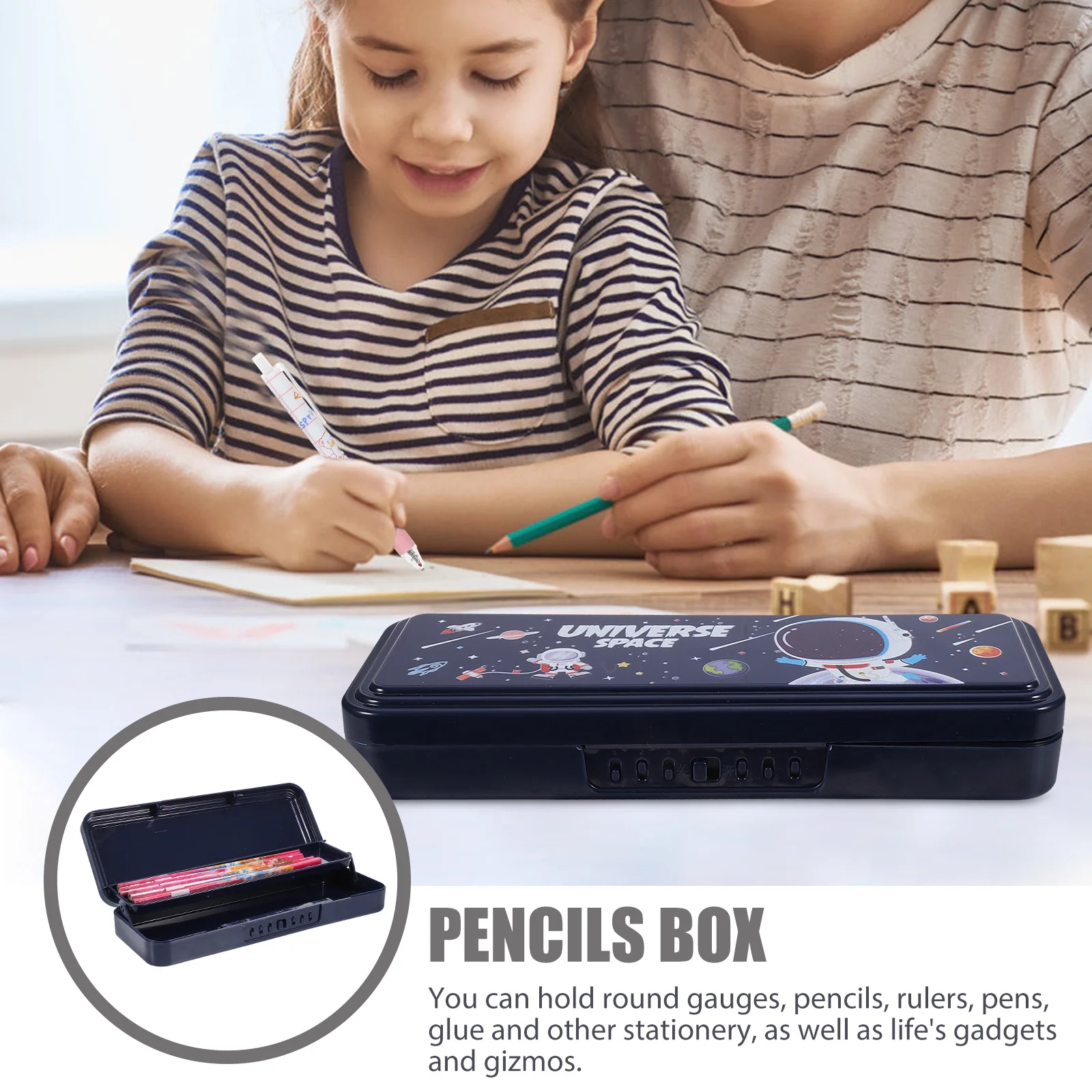 

Cartoon Pencil Box Large Capacity Handheld Organizer Student Stationery Case Portable Convenient Storage Multi-Function Pencil