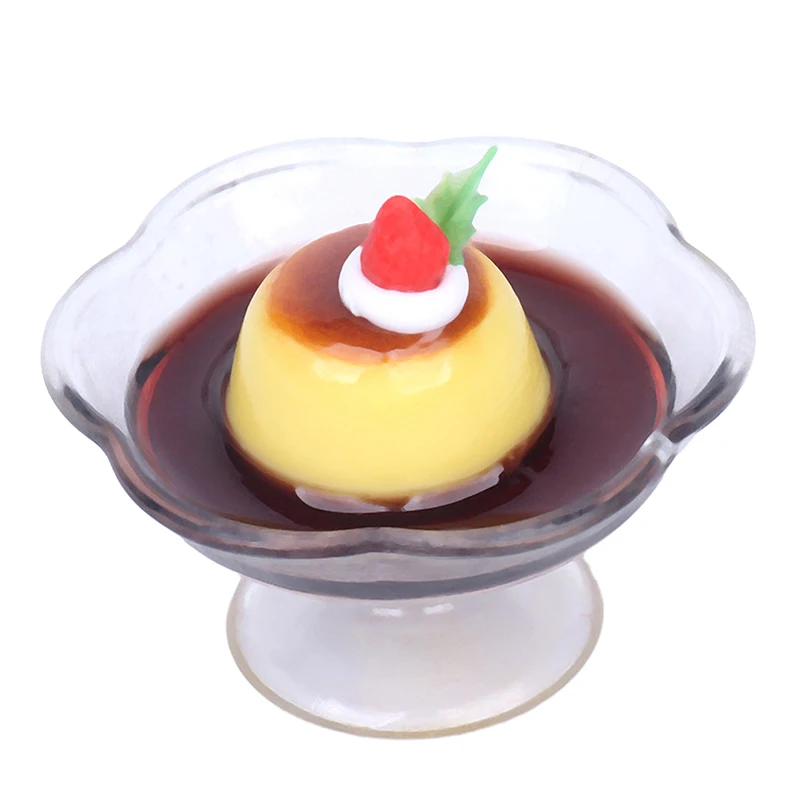 1PCS Doll House Miniature Pudding Cup Simulation Food Model Toys For Mini Decoration Dollhouse Kitchen Accessories