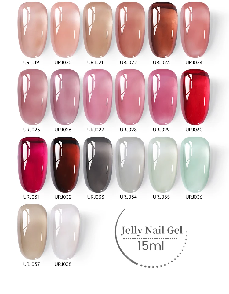 UR SUGAR 15 ml Blood Red Jelly Gel Nagellack Transluzente Farbe Kristall Nude Gel Nail Art Lack für Herbst Winter Maniküre – Detail 7