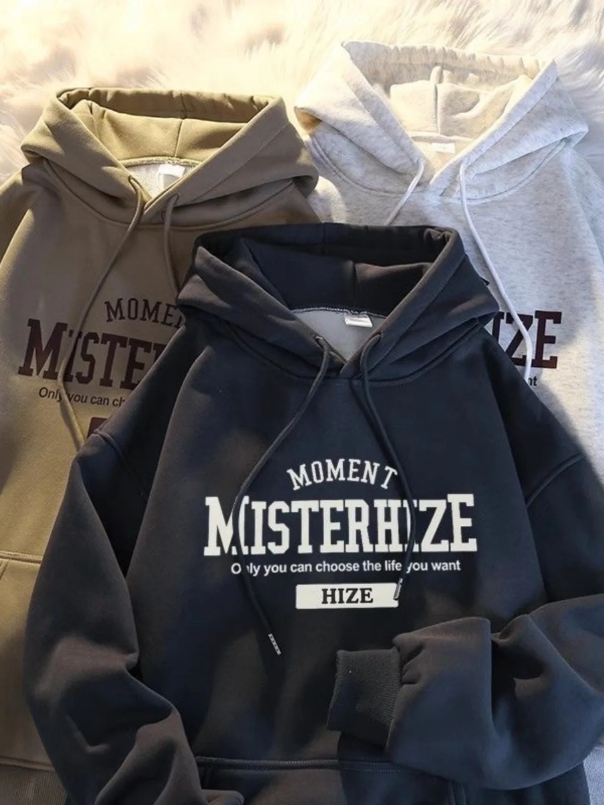 기모 후드티 2024 가을 청년 일상 미국 캐주얼 기모 후드 편안한 두꺼운 긴팔 후드티 스웨트셔츠 후드티 스웨트셔츠 후드티