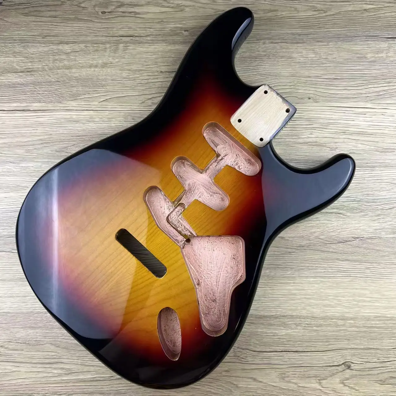 Sunburst ST-Style Guitar Body Alder Wood Gloss Finish Black Binding Fast Shipping