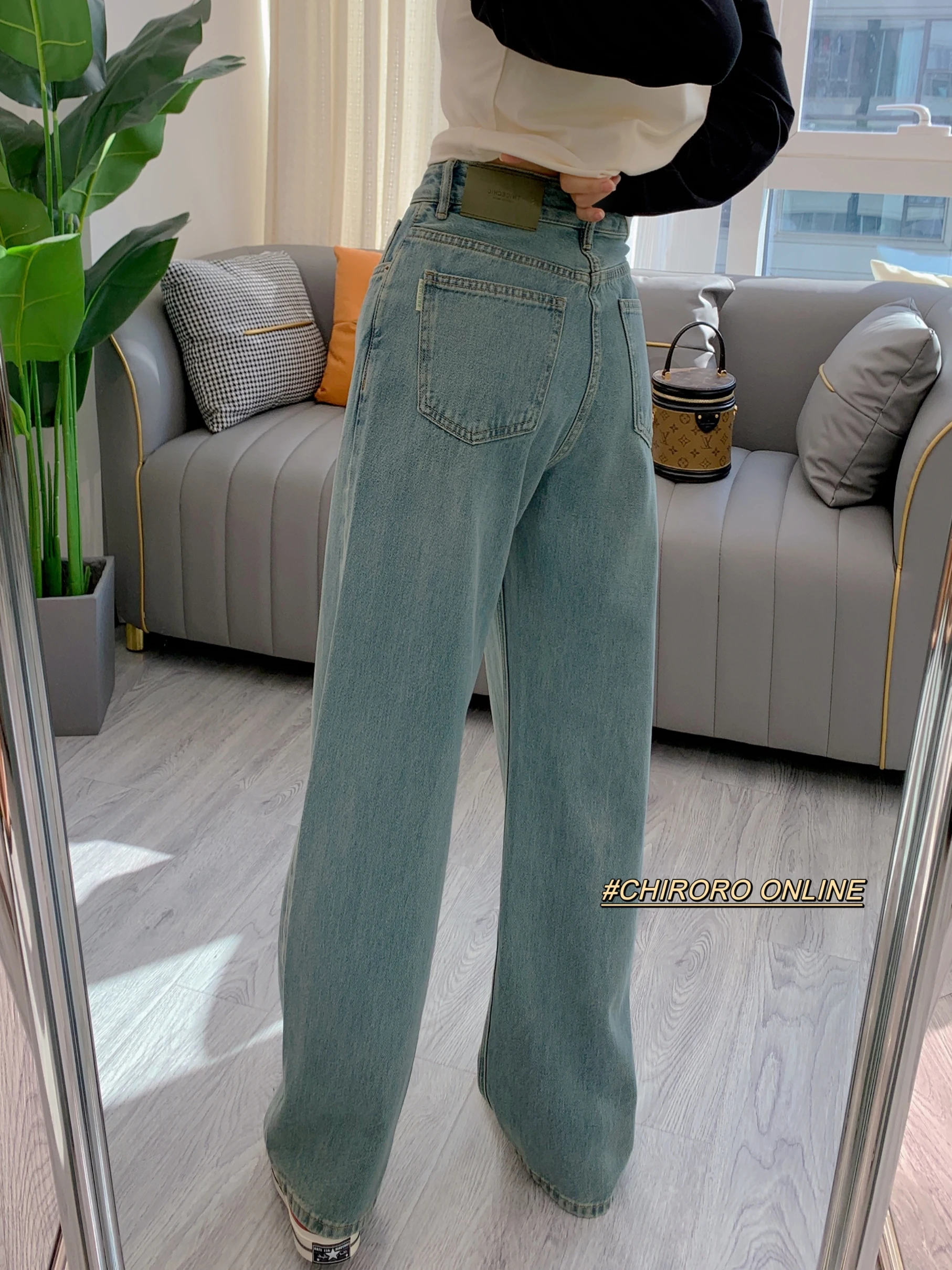 

Xiaofan Simple Straight Leg Wide Leg Jeans Women's Loose Slimming Floor-Length Pants High Waist Denim Spring Autumn New ...
