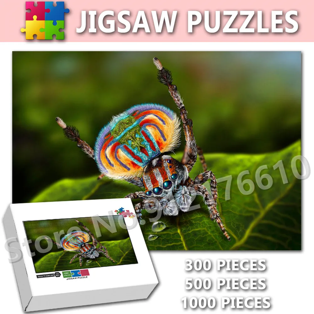 Venomous Spider Funny Insects Assembling Puzzle 300/500/1000 Pieces Jigsaw Puzzle for Adult Decompression Educational Toys Gifts