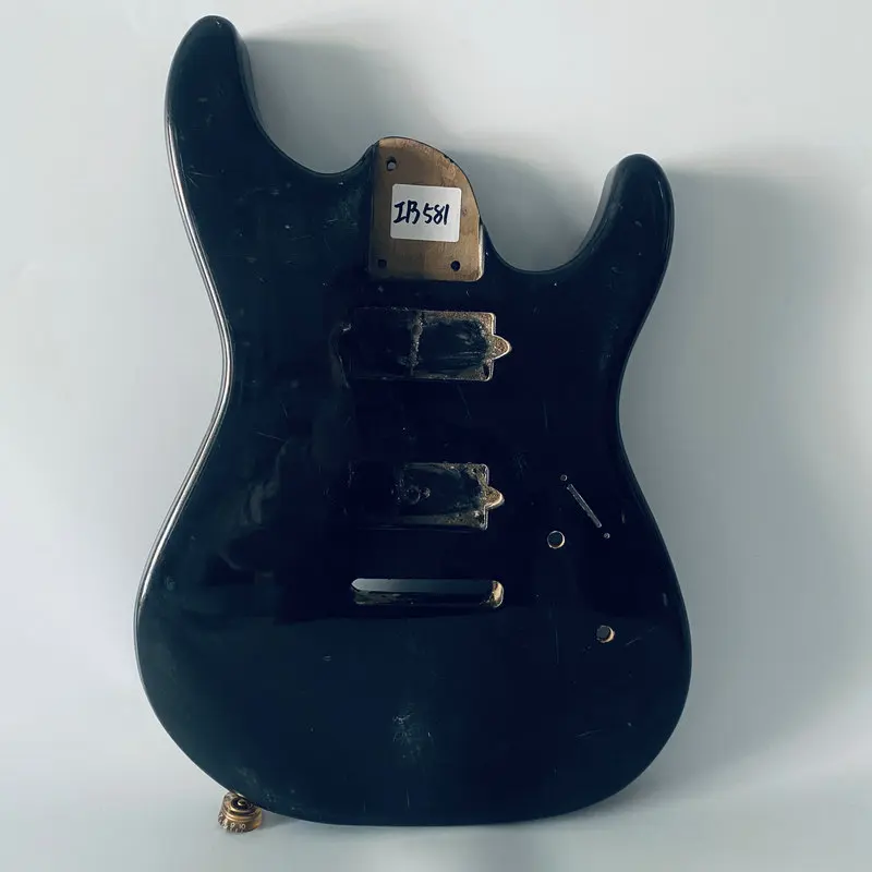 

IB581 Humbucker PickupX2 in Solid Mahognay Wood 7 Strings Guitar Body Tremolo Bridge for DIY Replace Metallic Black Paints
