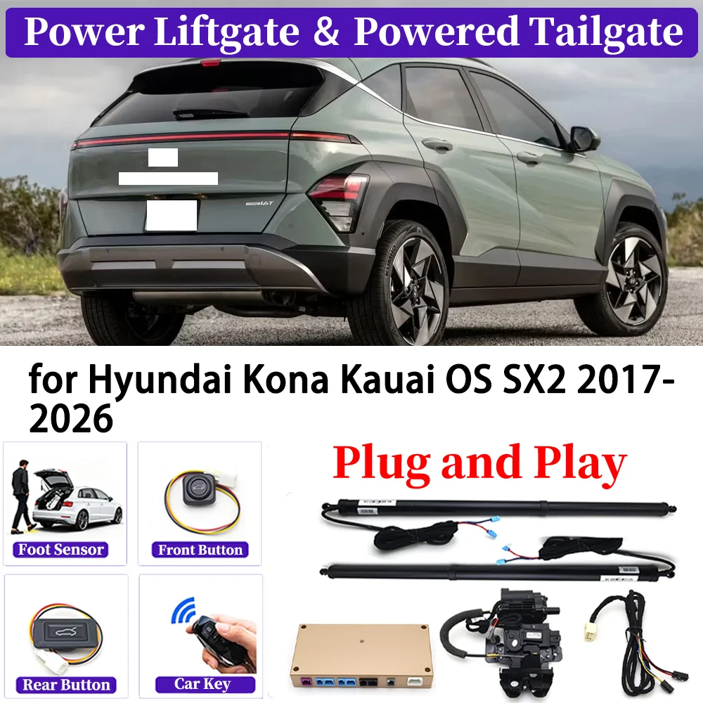 

ZJCGO for Hyundai Kona Kauai OS SX2 2017-2026 OEM Upgrade Car Automatic Power Liftgate Kit Smart Auto Electric Tailgate System