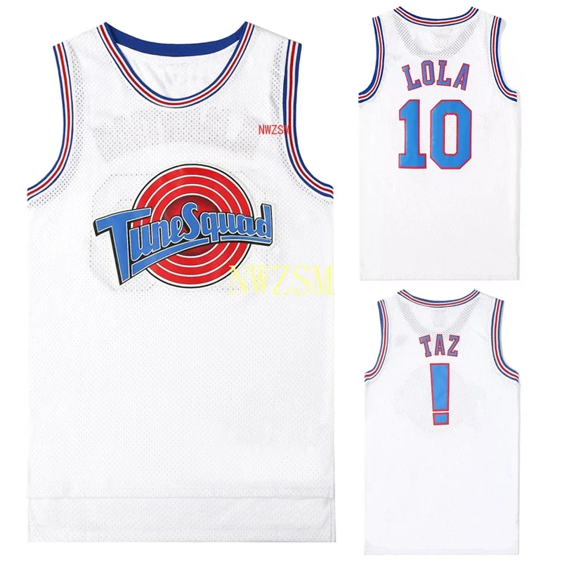 JustSaiyan Jam Tune-Squad Costume #1 BUGS #10 LOLA Basketball Team Jersey Number Sworn Sports Uniform