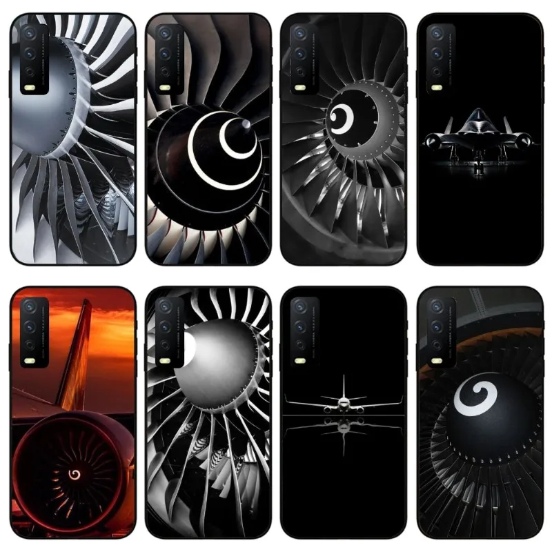 Airplane Jet Engine Smart Phone Case for VIVO Y95 Y93 Y31 Y20 V19 V17 V15 Pro X60 NEX Black Soft Phone Cover Funda