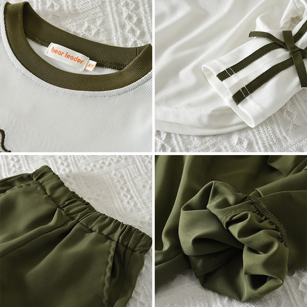 Bär Führer Herbst Neue Rote Mädchen Kleidung Mode Sport kinder Set Bogen Brief Stickerei Langarm Top + Arbeit Hosen – Detail 19