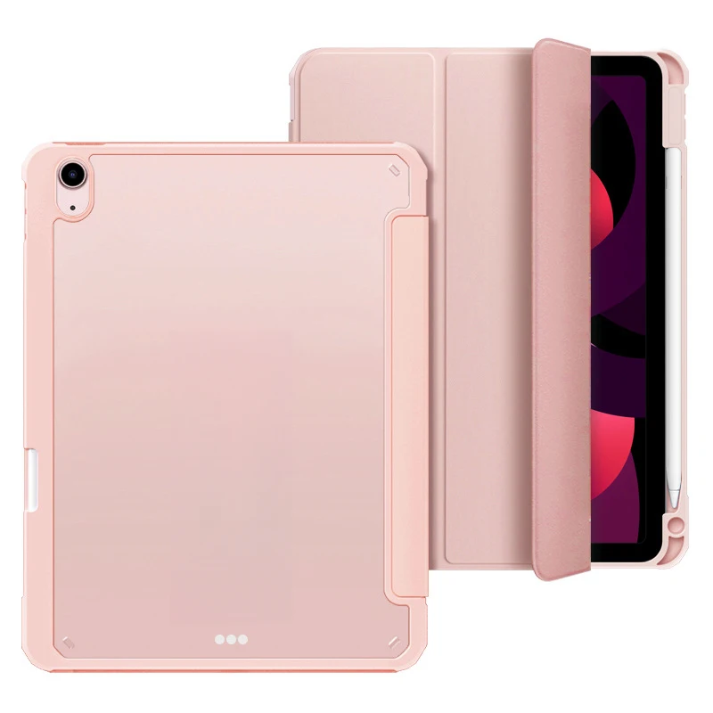

Soft Edge Acrylic Case with Pencil Holder for iPad Air 6 10.9 10th Gen Tri-Fold