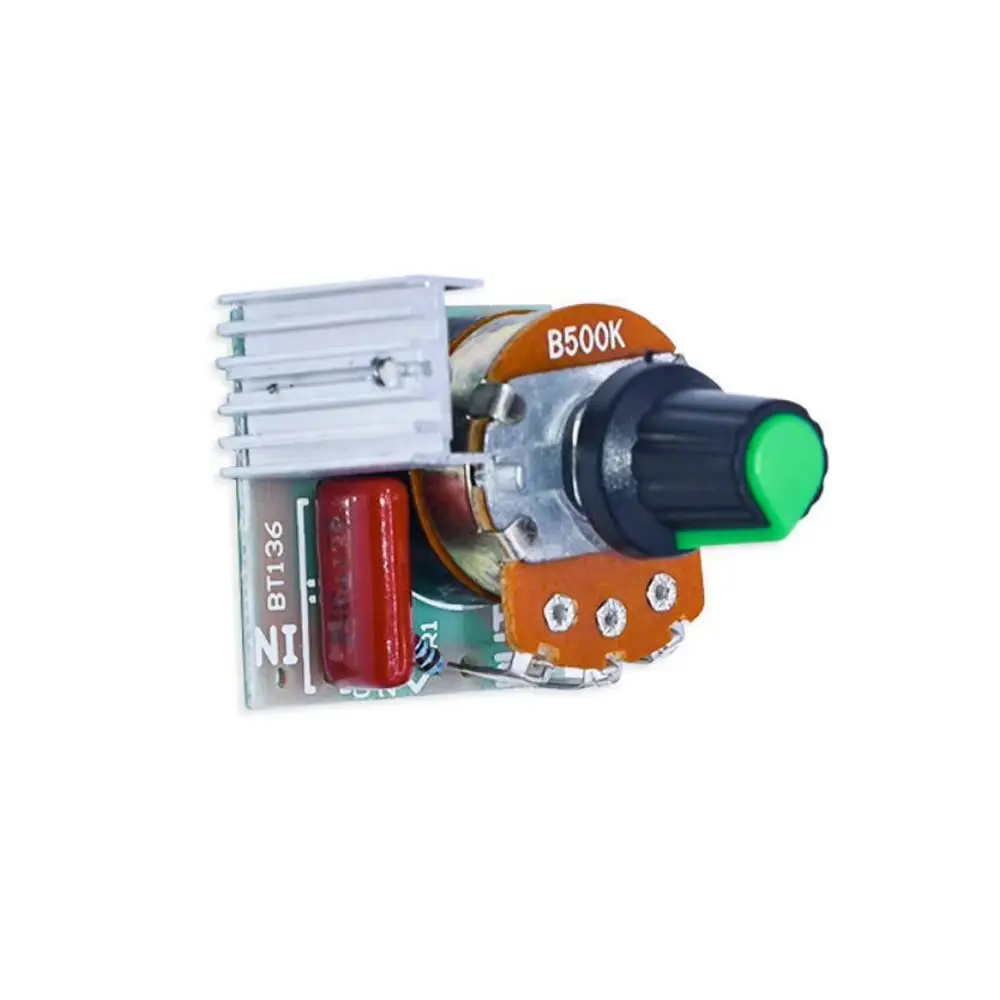 For Motor Light Bulb 500W AC SCR Voltage Regulator Module with Switch Dimmer Speed Temperature Controller with Knob 500K 220V 3A