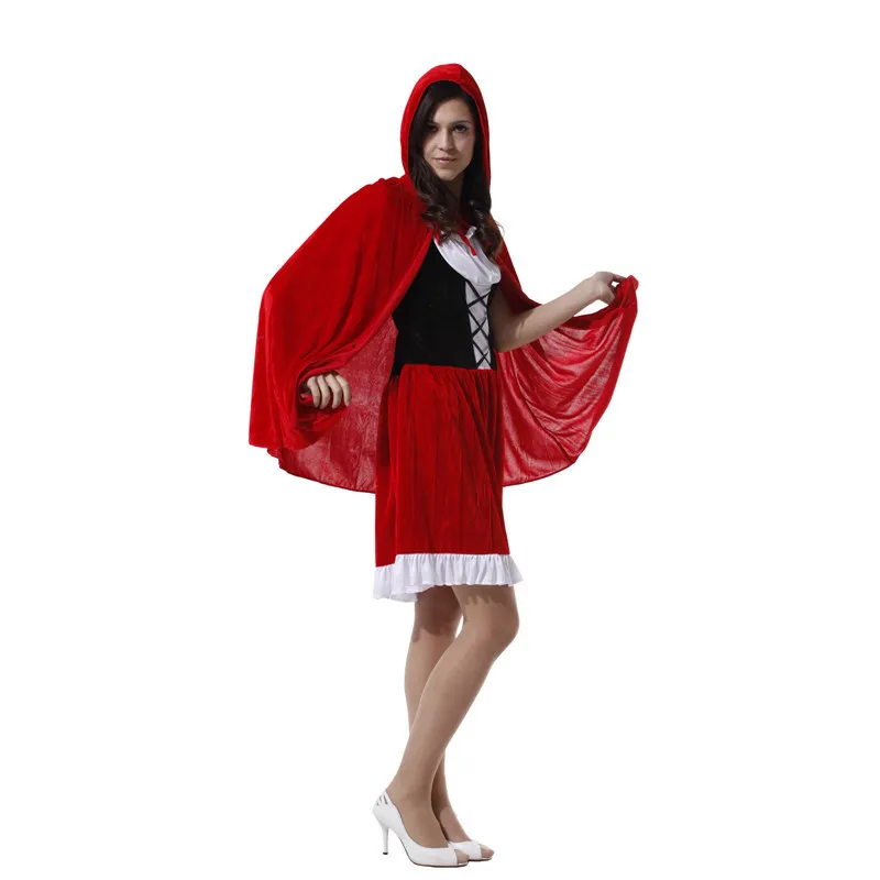 

Adult loween Princ Dr Masquerade Ball Performance Little Red Riding Hood Costume Par Servant Outfit Chinese Stage ...