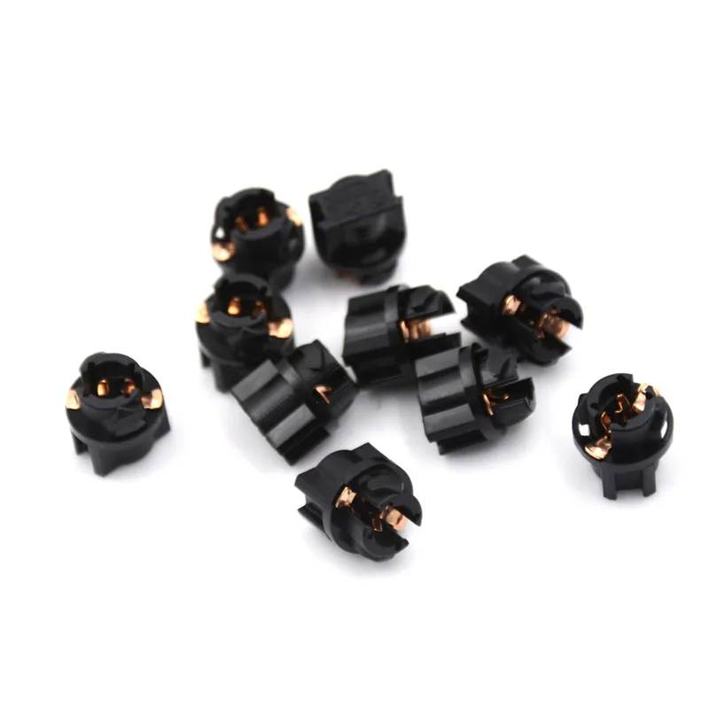 10Pcs T5 Socket Twist Lock Dash Light Bulb For Car Instrument Panel Cluster Plug