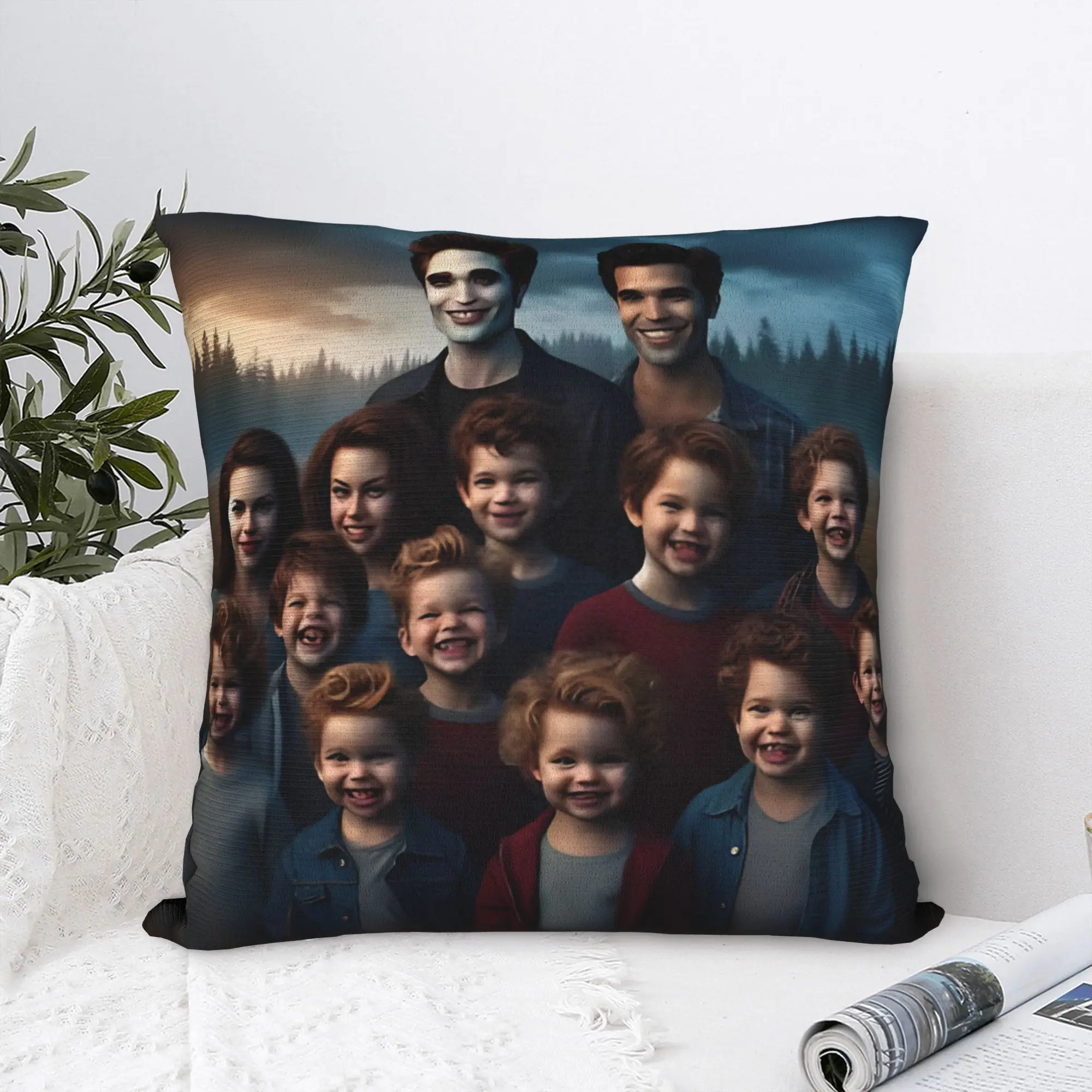 Twilight Meme Square Pillow Cases Vintage  Cushion Cover Creative Zipper Decorative Pillowcase for Home 45*45cm