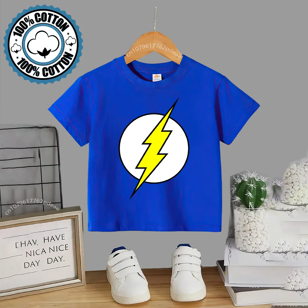 Summer children\'s cotton O neck T-shirt Boys girls joint wind short sleeve youth street simple printed top 100% cotton T-shirt