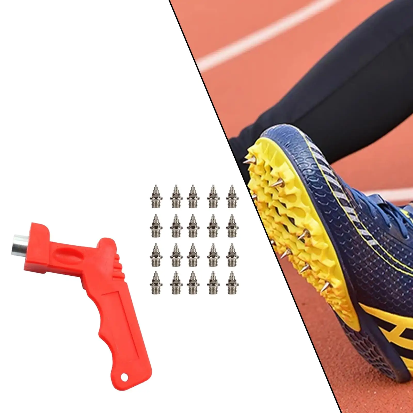 

20x Track Shoe Spikes Replacement Adults Sturdy Lightweight Accessories Track and Field Running Spikes for Triple Jump Sports