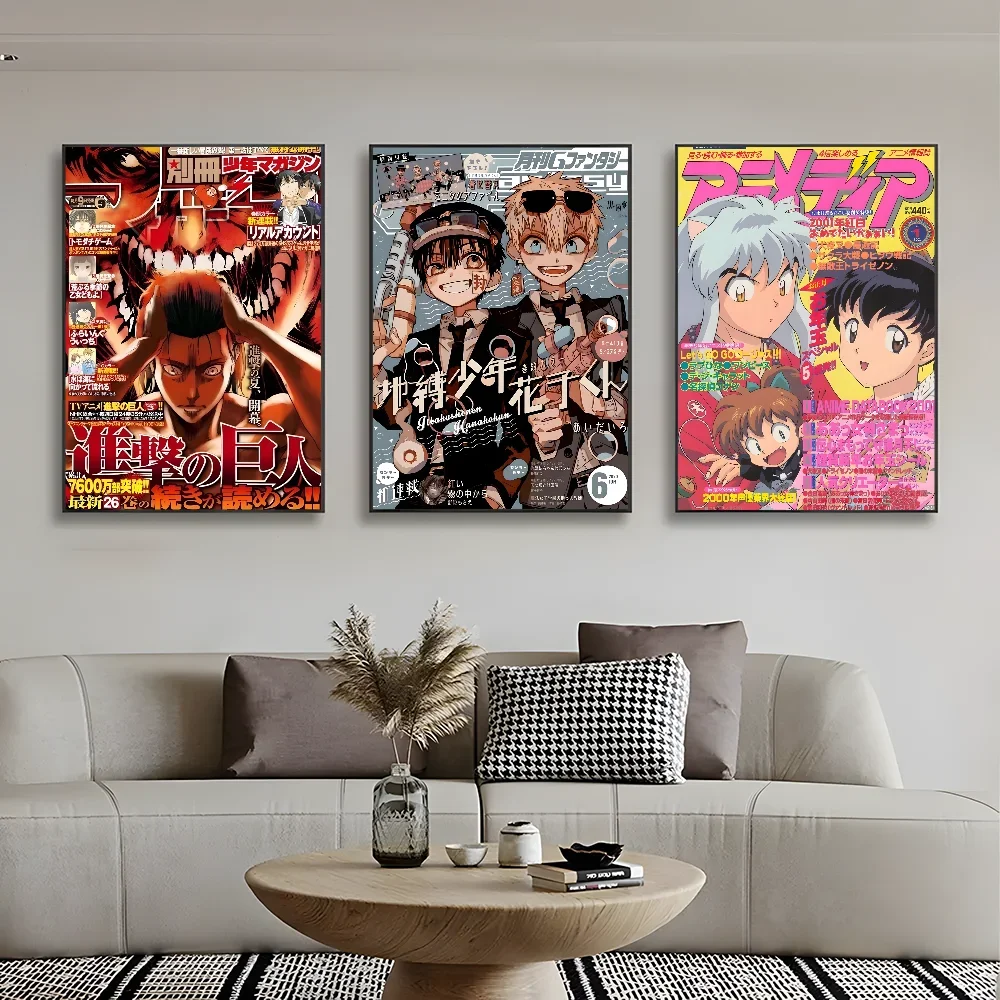 ملصق مجموعة الرسوم المتحركة Attack On Titan One Punch Man عالي الدقة جدار لزج مقاوم للماء لغرفة المعيشة المنزلية وغرفة النوم بار جمالي #3