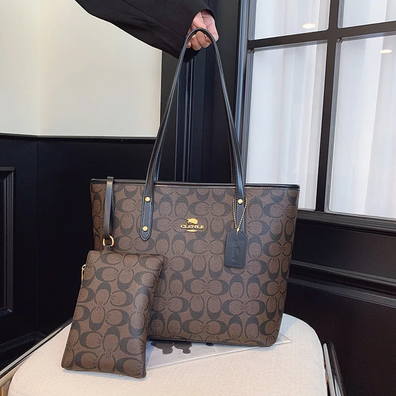Bolso de mujer de gran capacidad con estampado de moda europea y americana, nueva moda 2026, bolso grande de hombro retro de lujo