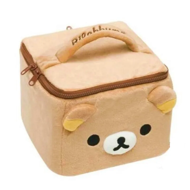 New Cute Rilakkuma Bear  Kids Girls Plush Stuffed Big  Make up Bags Cosmetic Case For Women