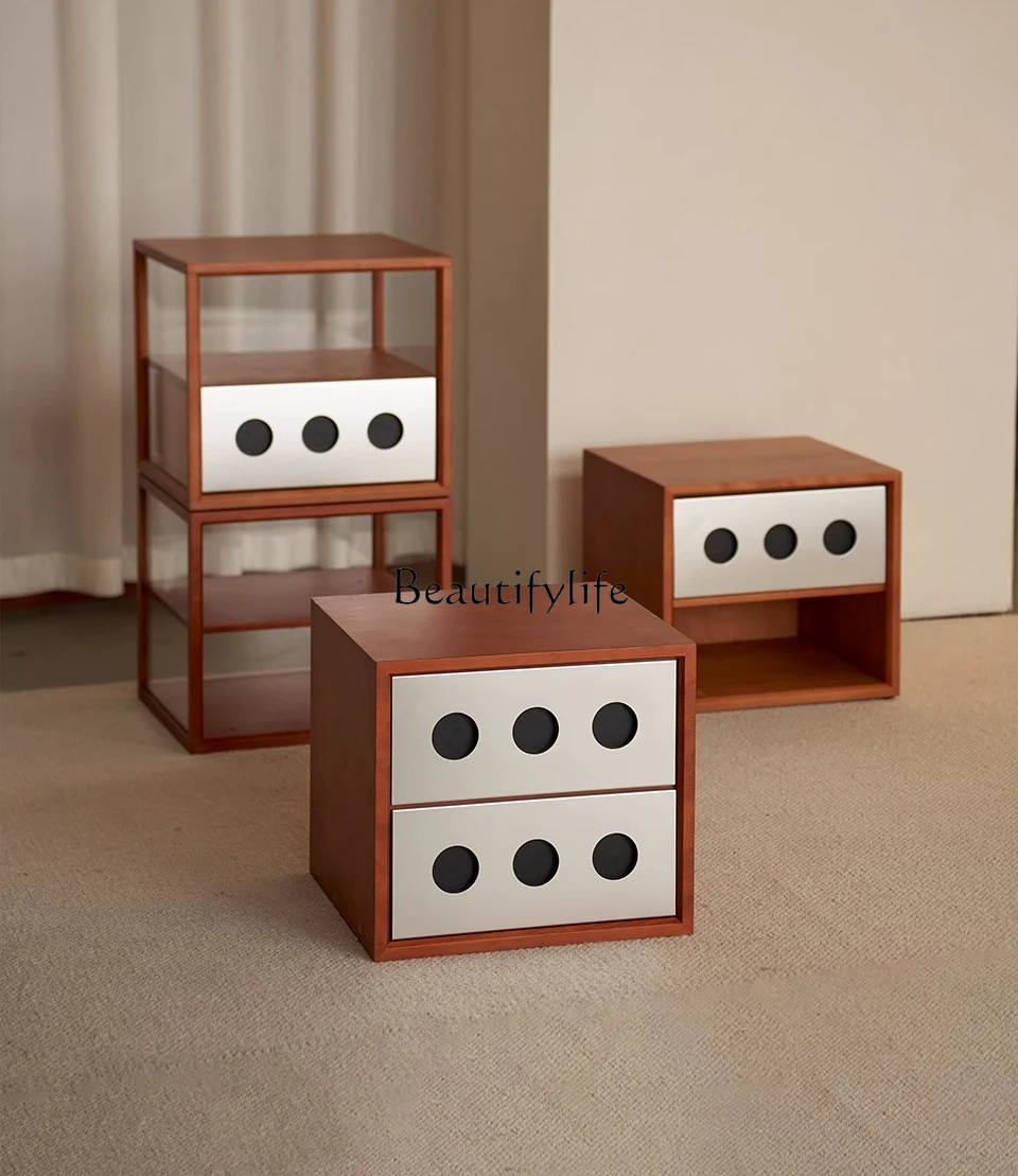 

Solid Wood Living Room Storage Cabinet Small Apartment Vintage Style Storage Cabinet
