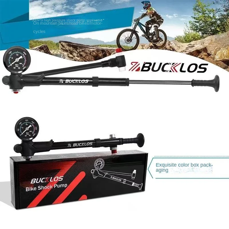 Bicycle front air pump mountain road portable high-pressure air valve shock absorber bicycle air pump aluminum alloy material