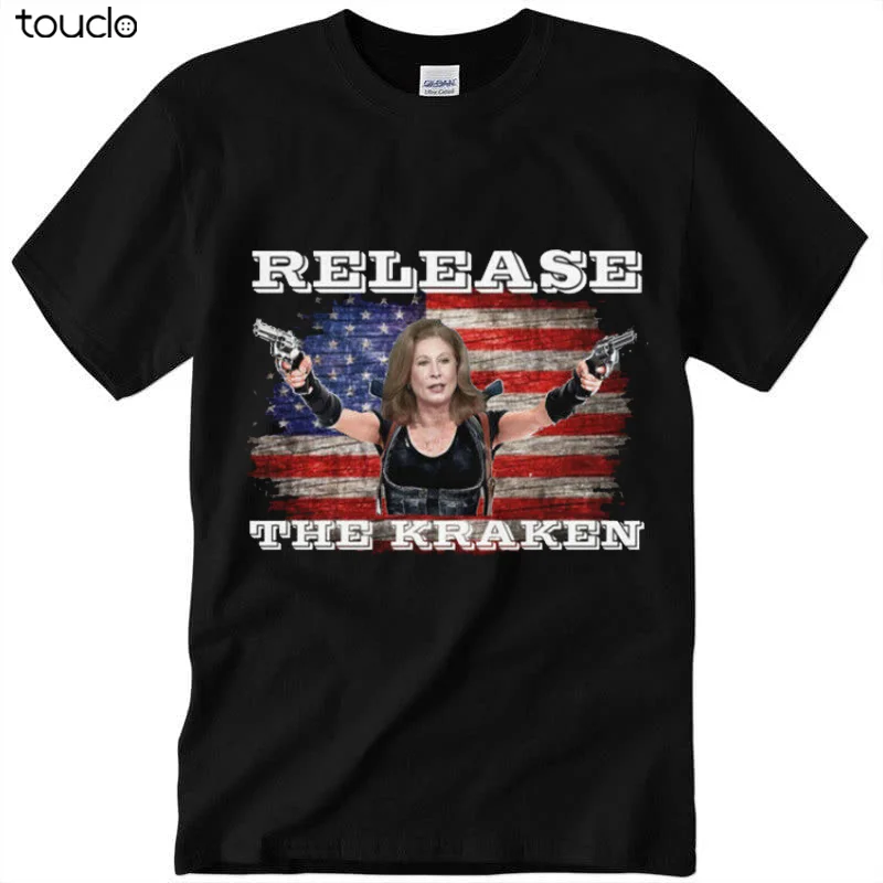 New Sidney Powell Release The Kraken Trump T-Shirt American Flag Funny Gift! Unisex S-5Xl Xs-5Xl Custom Gift Creative Funny Tee