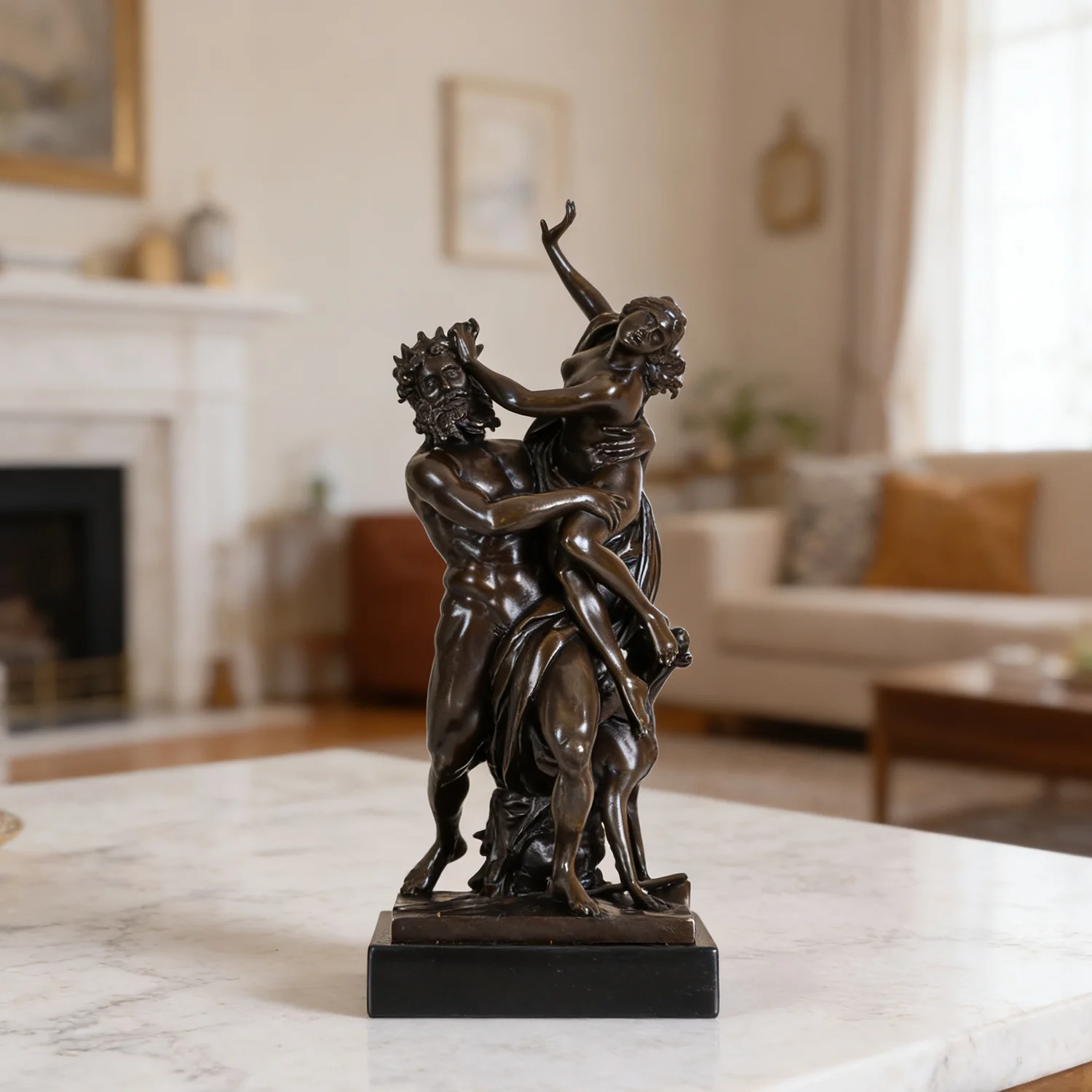 Bronze Pluto and Proserpina Statue by by Bernini Famous Antique Sculpture Replica Handcrafts Gorgeous Living Room Decoration