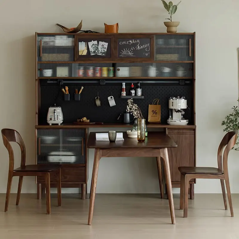 

North American Black Walnut Side Cabinet, Restaurant Locker Wine Cabinet
