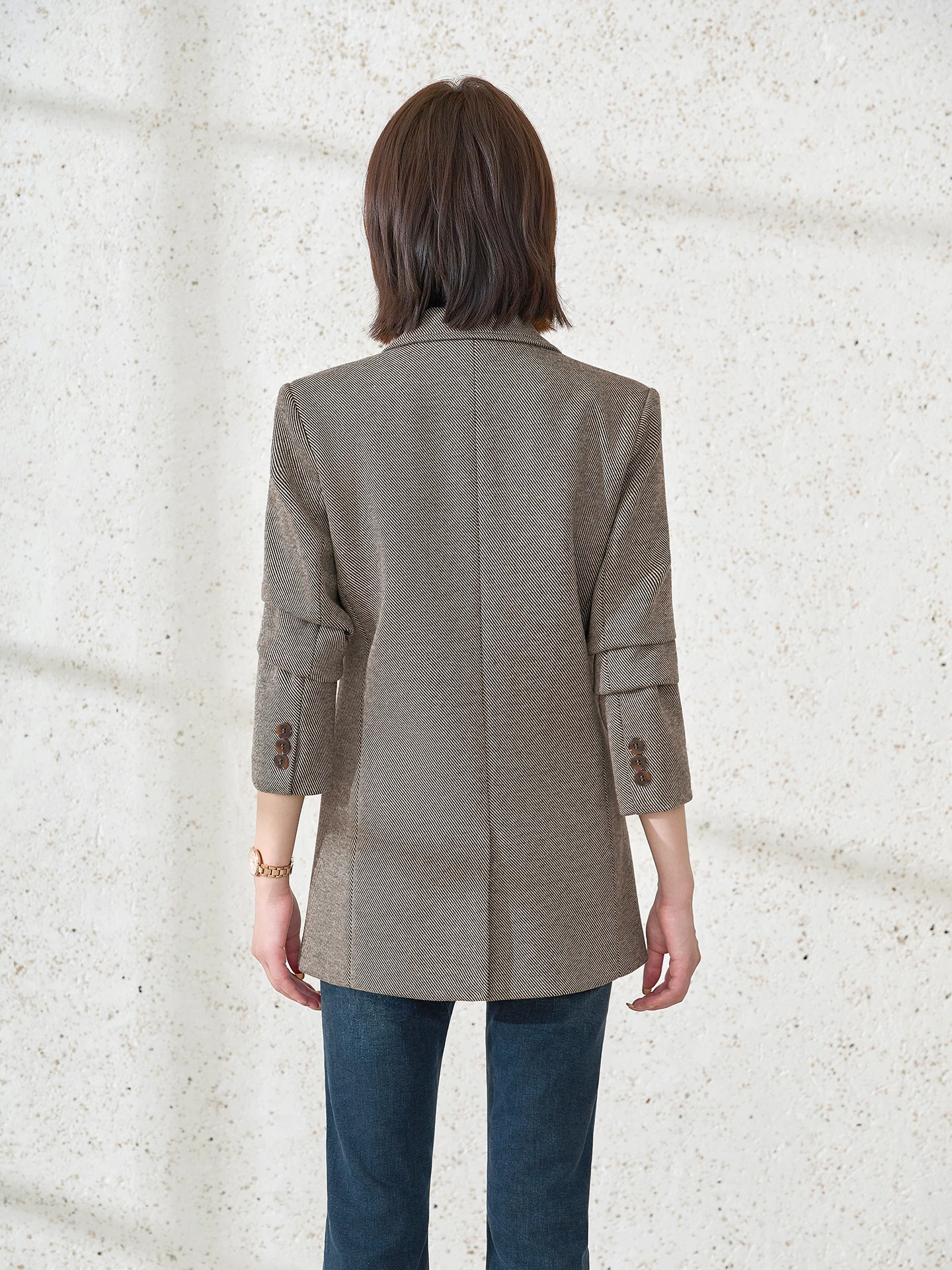 Khaki Color Ladies' Casual Loose Workwear Suiting Jacket Spring Autumn New Style Korean Version High Quality Classic Office F...