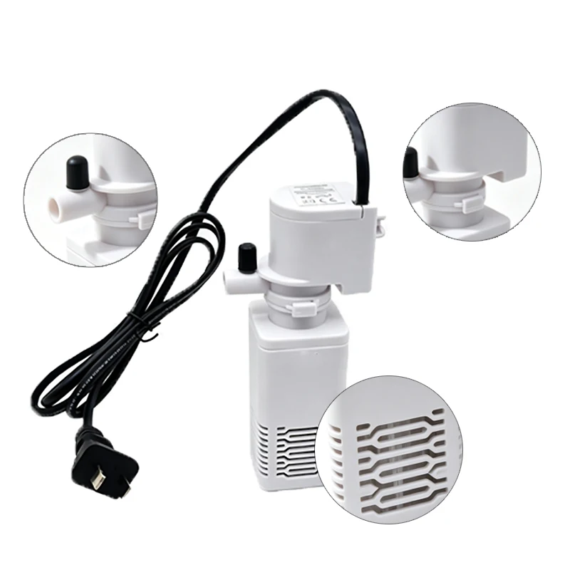 Aquarium-Filterpumpe Fischbecken Tauchbare Geräuscharme Luft-Sauerstoff-Belüfter Wasserwechselpumpe Aquarium-Luftpumpe Wellenerzeuger 220V – Detail 2