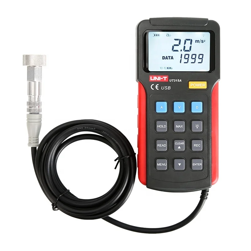 UT315A Digital Vibration Tester Vibration Acceleration Velocity Displacement RMS Auto power off Vibration Meter