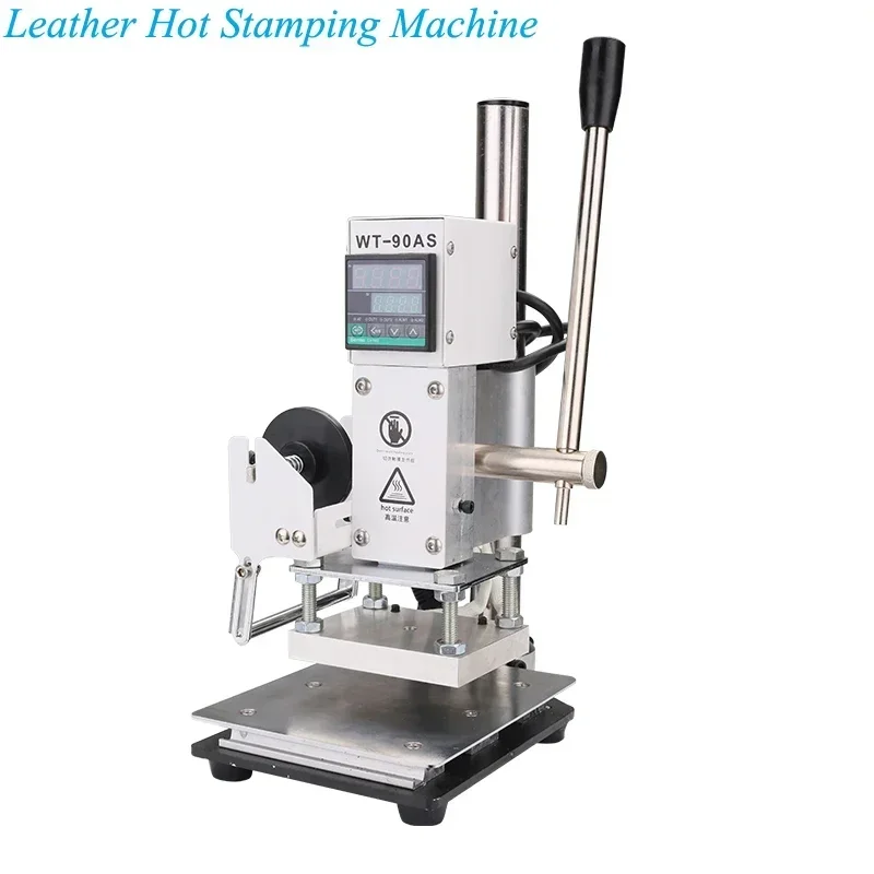 Nouvelle Machine de bronzage manuelle, Machine de presse de logo d'estampage de gaufrage de cuir, de papier et de bois avec Machine d'estampage à chaud CE WT-90