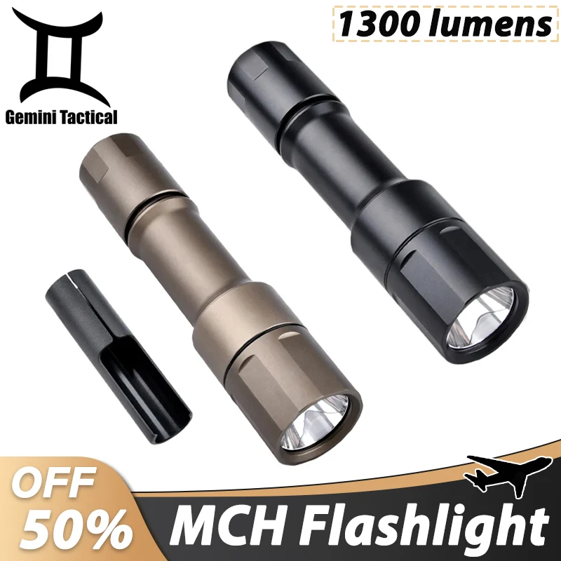 Tactical Airsoft MCH Cloud Defensiv Weapon Scout Light Handheld Flashlight Metal 1300lumens LED For Hunting Accessories Torch