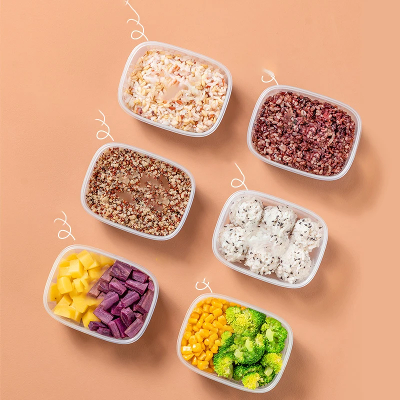 Scatola di immagazzinaggio del frigorifero conservazione della freschezza cereali grossolani per uso alimentare riso integrale Sub-imballaggio forno a microonde scatola speciale per il pranzo