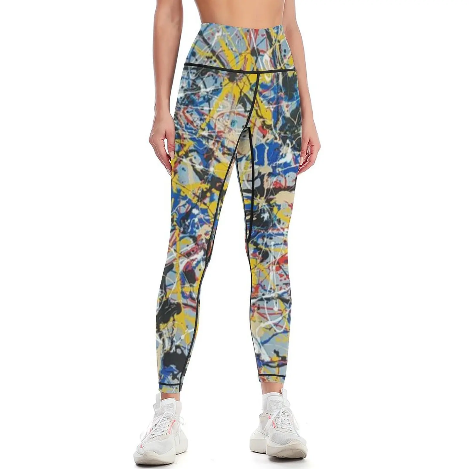 

Jackson art pollock abstract Leggings Women's push up Jogger pants Womens Leggings