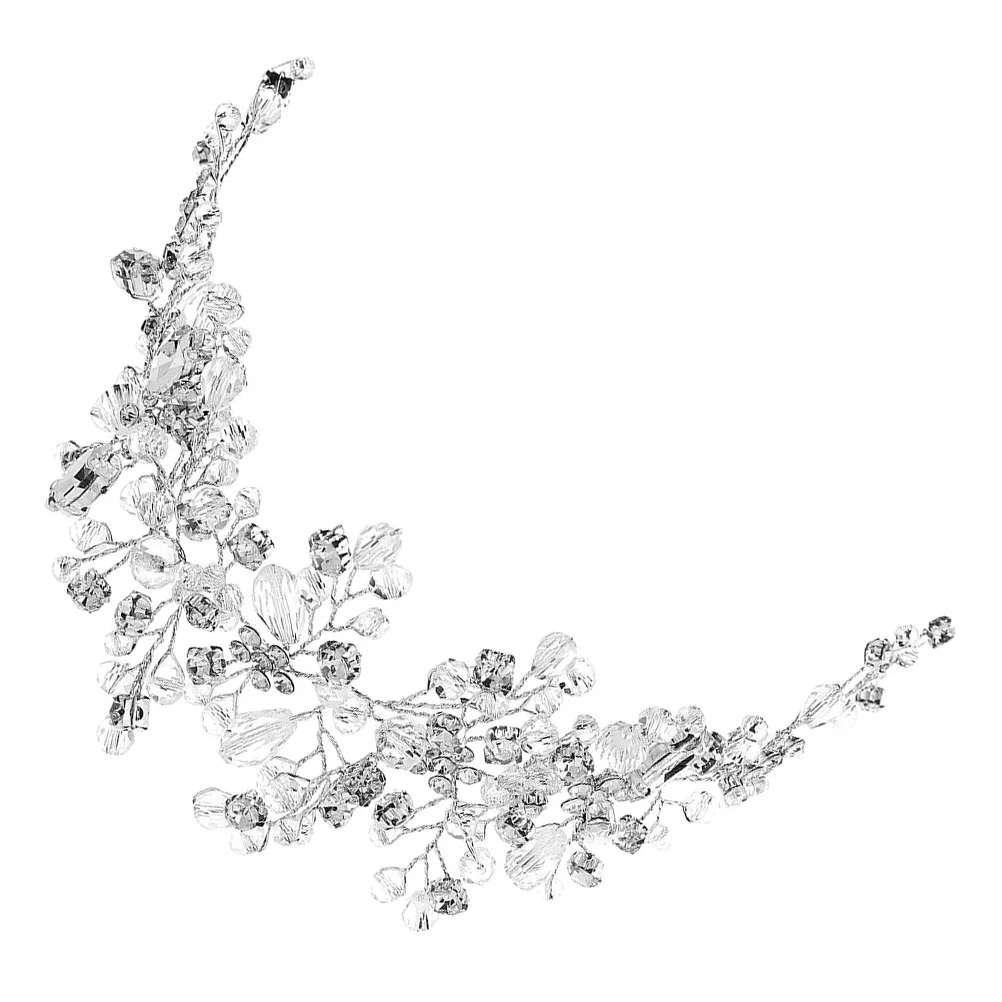 

Rhinestone Crystal Headband Rhinestone Hair Vine Wedding Accessories Bridal Headpiece Women Long Hair Silver Handmade