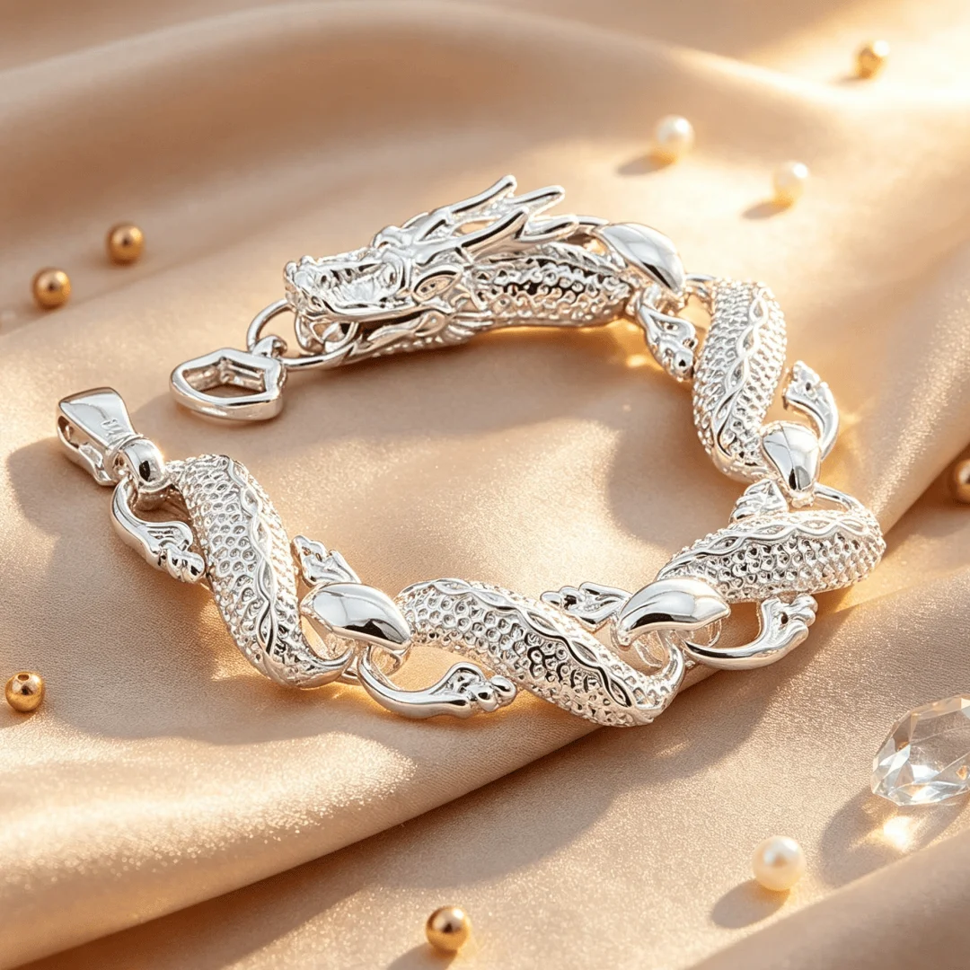 Original designer 925 sterling Silver Precious Domineering men's big dragon chain Bracelets Fashion Party Wedding Jewelry Gift