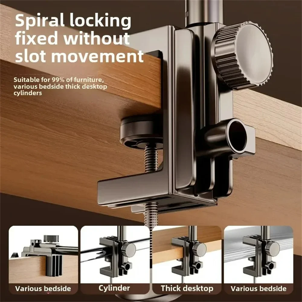 Universal Tablet Stand Clip Lazy Bracket Flexible Articulating Aluminum Arm Phone Mount Tablet Holder For All 4-11 Inch Device