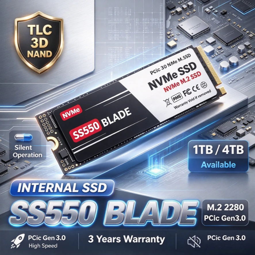 SS550 M.2 2280 PCIe Gen3.0 x3 NVMe Internal SSD, High Speed Solid State Drive for Gaming Laptop Desktop Computer Storage Upgrade