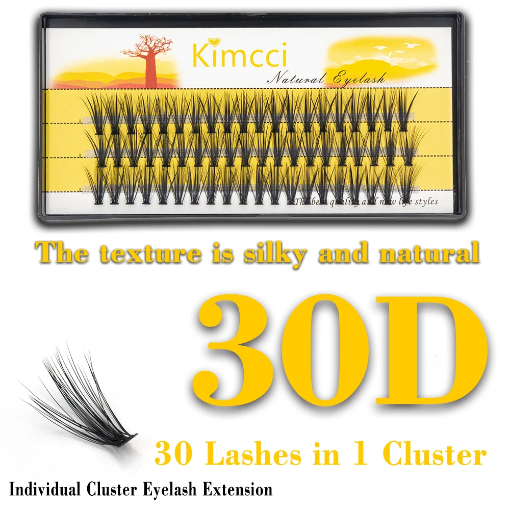 30D Kimcci Individual Eyelash Extension 1CASE 0.07C Makeup Grafting Cluser Eyelashes Natural Soft False Eye Lashes Cilia as SILK