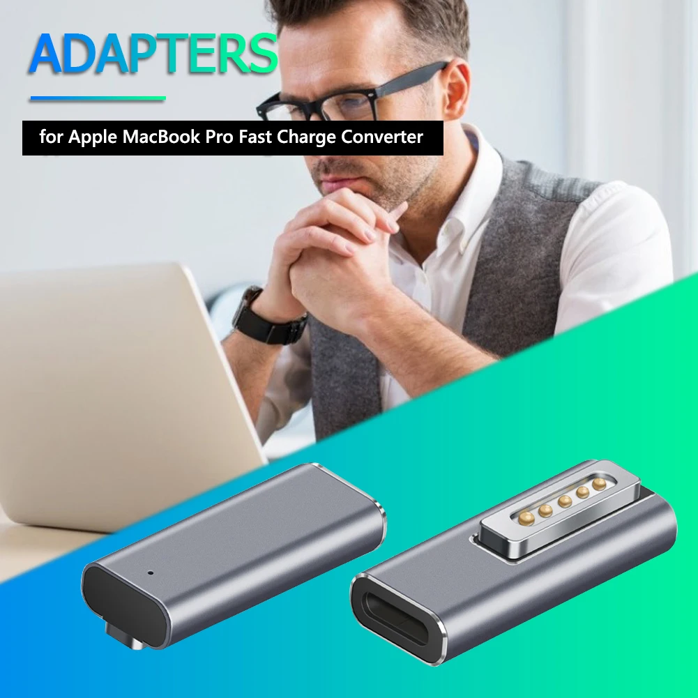 Charging Power Adapter Connector Type C Female PD Adapter for  Magsafe 2 MacBook Pro Magnet Plug Converter