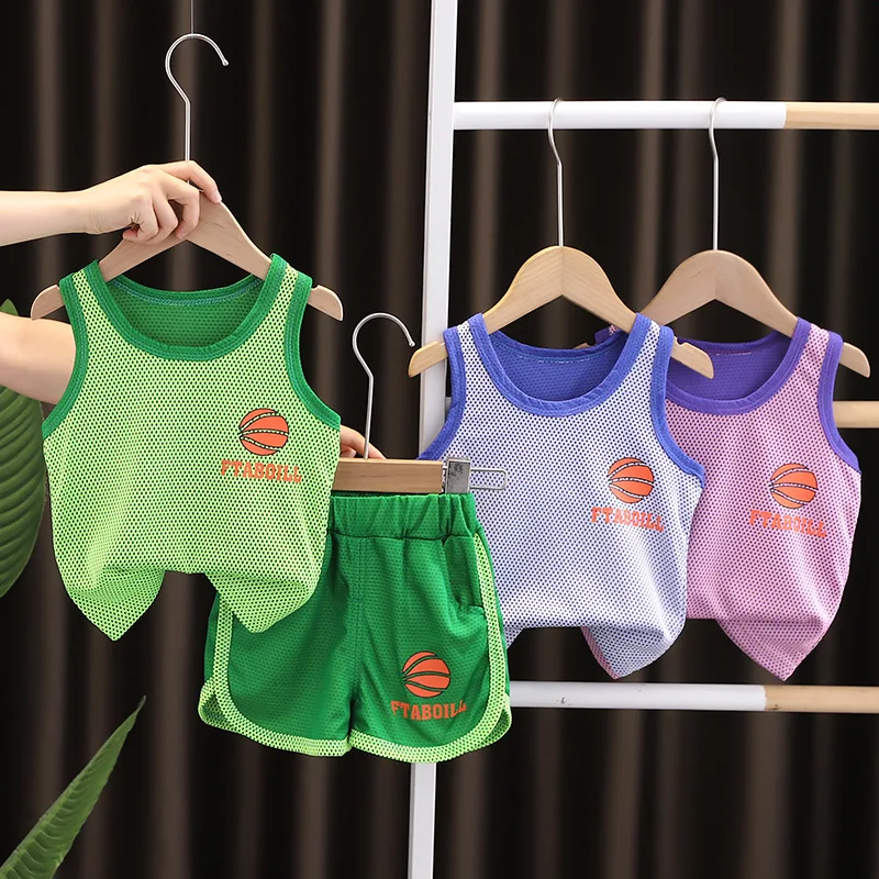 

New Summer Baby Girl Clothes Children Boys Vest Shorts 2Pcs/Sets Toddler Clothing Infant Casual Sports Costume Kids Tracksuits