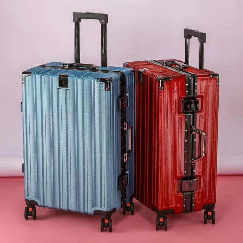 Boîte d'embarquement à mot de passe pour étudiant, cadre en aluminium, roue de bagage universelle, voyage le plus récent, 20 boîtes de transport, 22 pouces, 24 pouces, 26 pouces, grande capacité