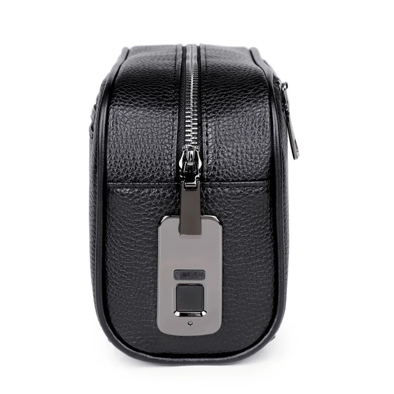High-quality Men's Fingerprint Lock Clutch Bag Strap USB Interface Men's Password Lock Three-Dimensional Handbag Wallet 클러치