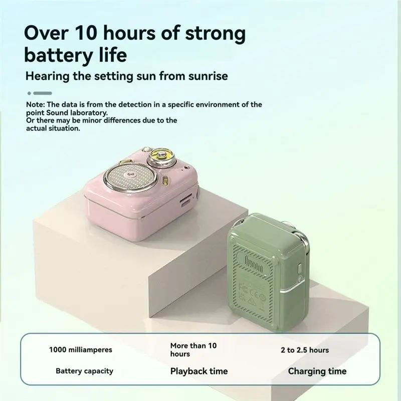 Mini Radio Speakers Bluetooth Wireless Mini Portable Mini Cute Speakers for Girls Birthday Presents Gift Green