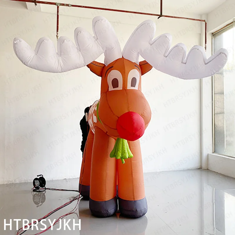 Reno inflable gigante de Navidad, animal de vacaciones, ciervo, mascota, actividad navideña, decoración al aire libre, accesorios publicitarios